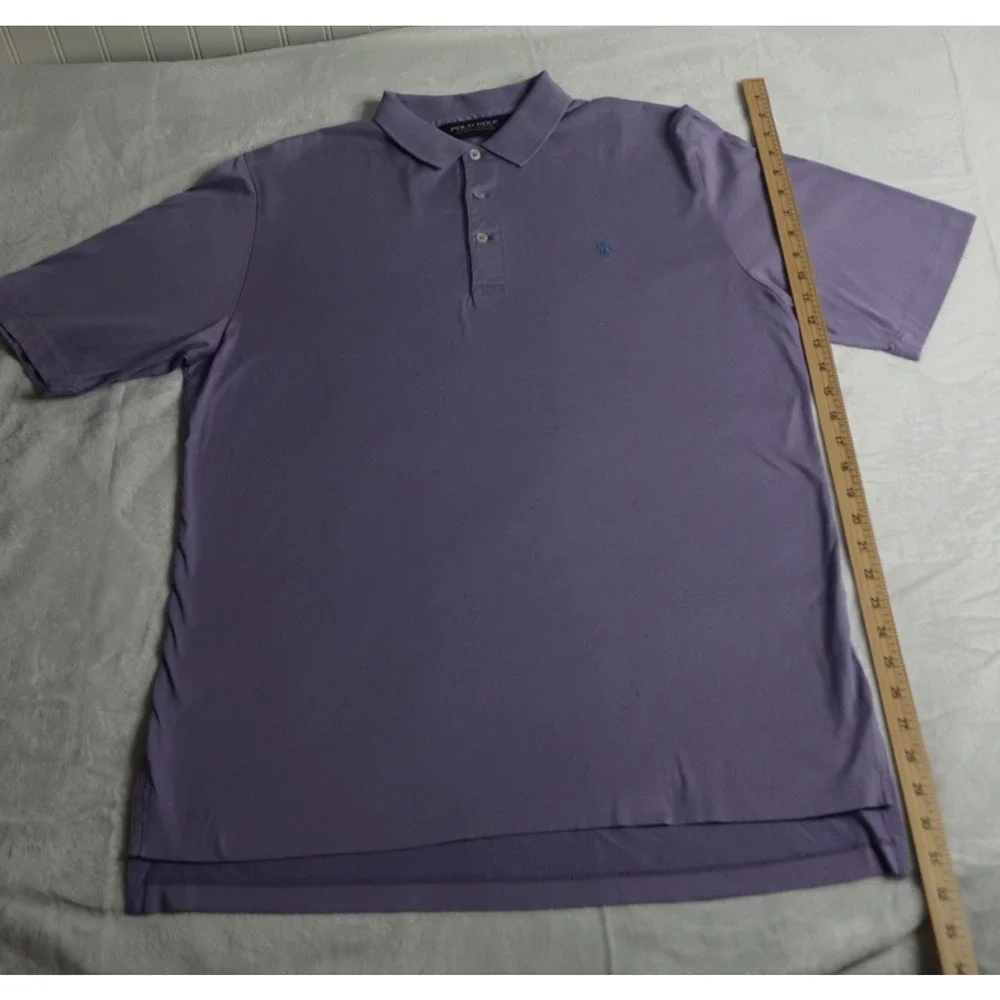 Polo Golf Ralph Lauren Men's Medium Purple Short Sleeve Performance Polo Shirt